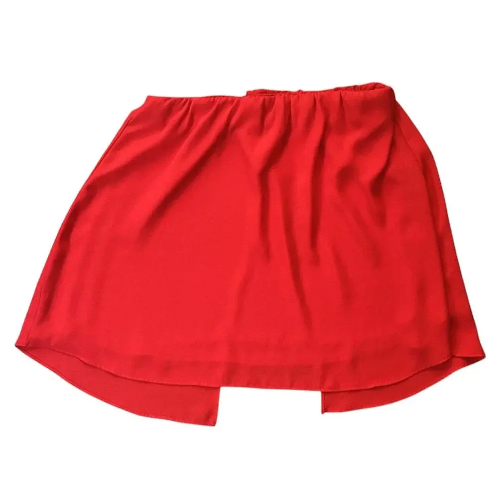 NWT Krisa Chiffon Layered Red Mini Skirt Small